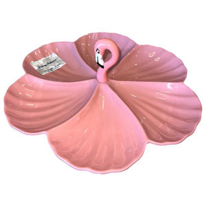 Tommy Bahama Melamine Pink Flamingo Flower Petal Serving Tray